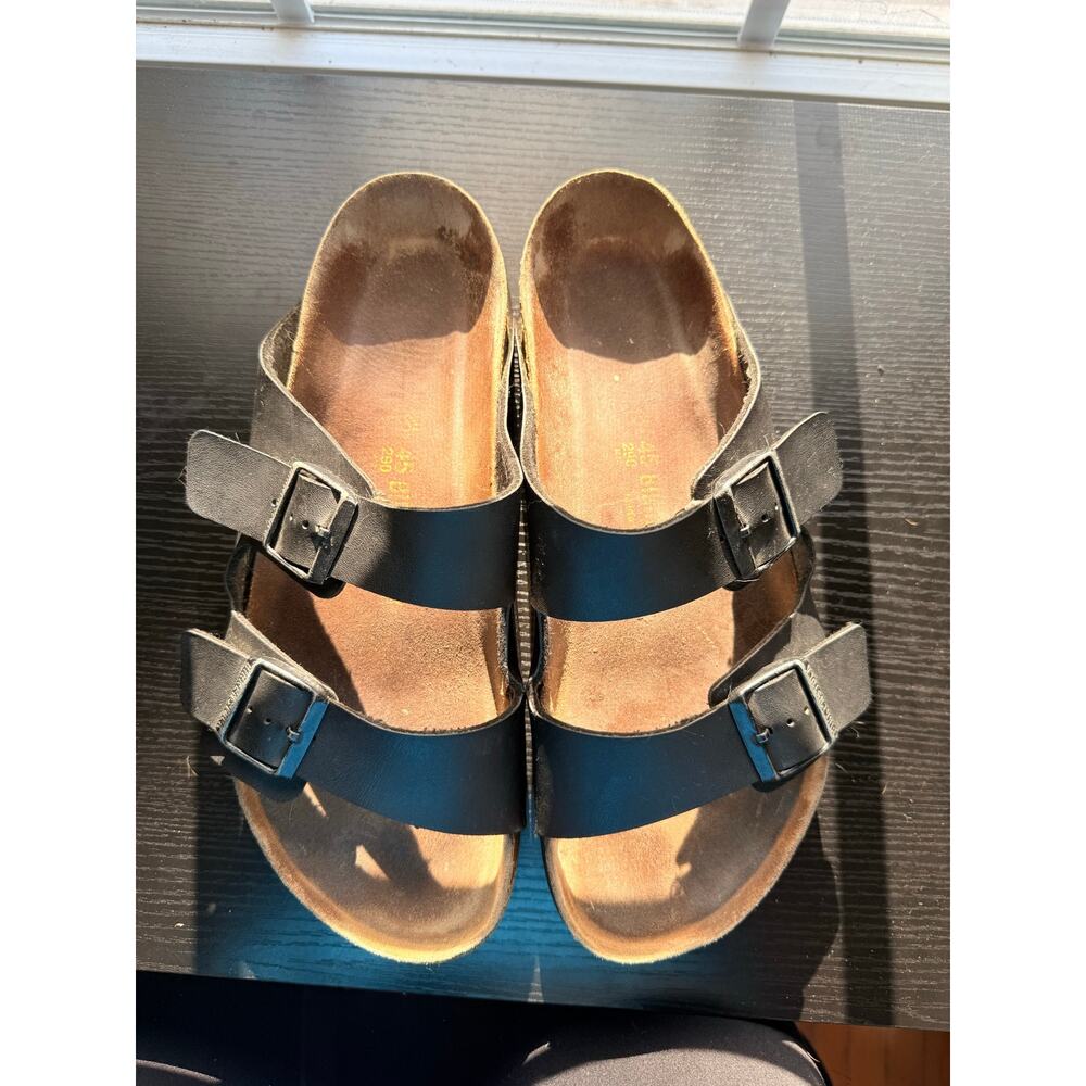 Birkenstock Arizona Black Sandals Size 45 EU Men’s 12 Two Strap Comfort Slides